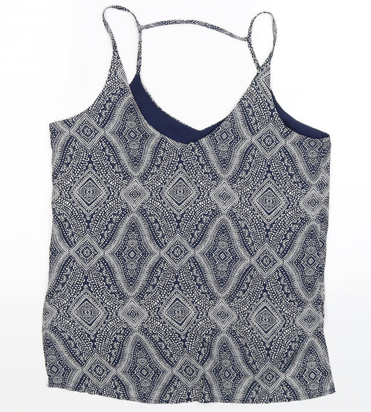 H&M Womens Blue Geometric  Basic Tank Size 12