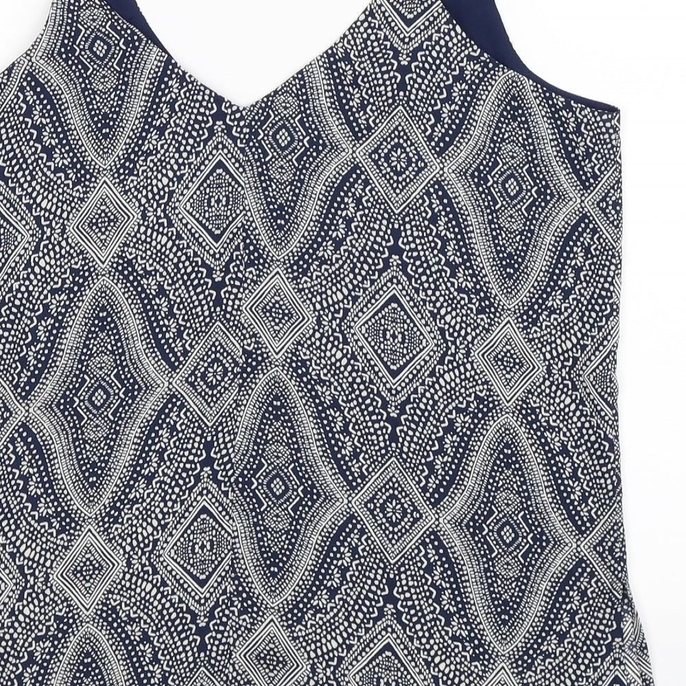 H&M Womens Blue Geometric  Basic Tank Size 12