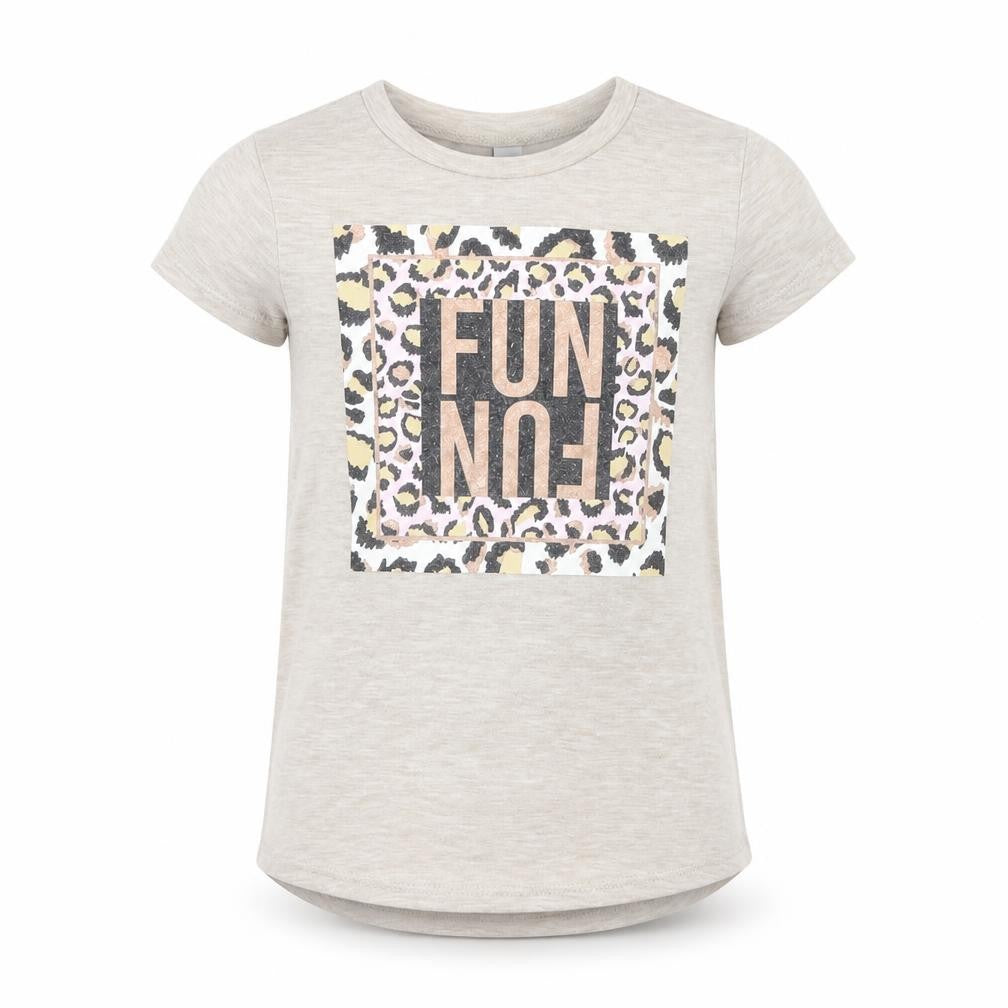 Tu Girls Brown Animal Print  Basic T-Shirt Size 5 Years  - fun