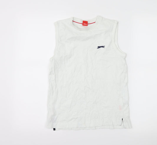 Slazenger Boys White   Basic Tank Size 9-10 Years