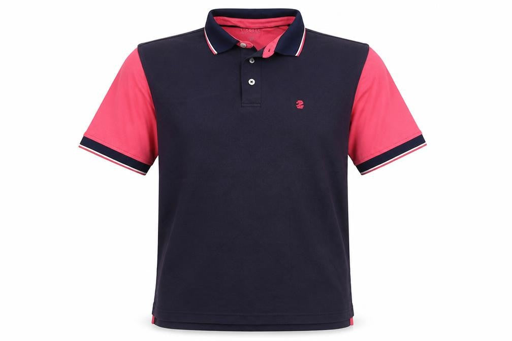 Front view of izdo men’s purple polo, size M