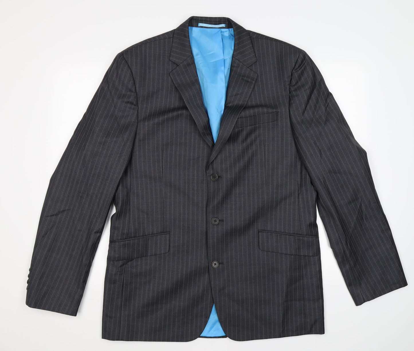 NEXT Mens Grey Striped  Jacket Suit Jacket Size 42  - tailored