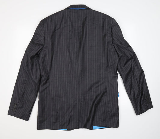 NEXT Mens Grey Striped  Jacket Suit Jacket Size 42  - tailored