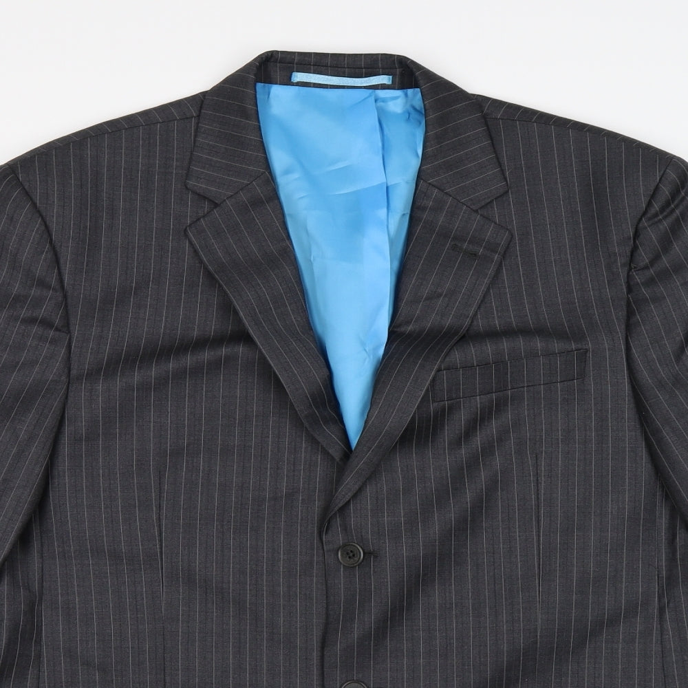 NEXT Mens Grey Striped  Jacket Suit Jacket Size 42  - tailored