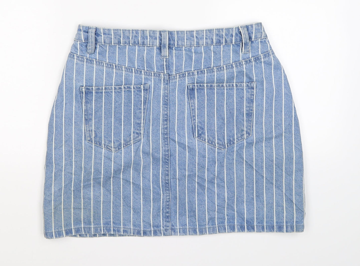 denim co Womens Blue Striped Denim Straight & Pencil Skirt Size 10