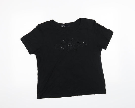 Lindon Womens Black   Basic T-Shirt Size 2XL