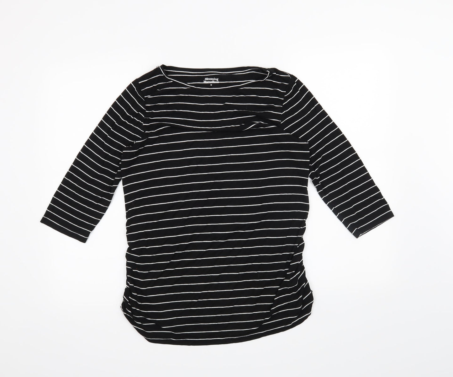Blooming Marvellous Womens Black Striped  Basic T-Shirt Size M