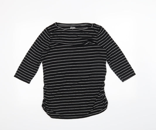 Blooming Marvellous Womens Black Striped  Basic T-Shirt Size M