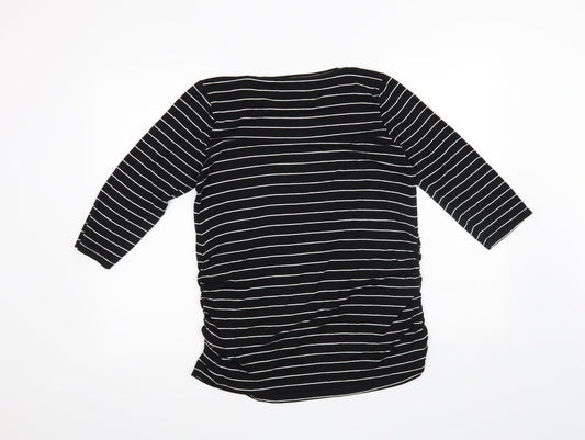 Blooming Marvellous Womens Black Striped  Basic T-Shirt Size M