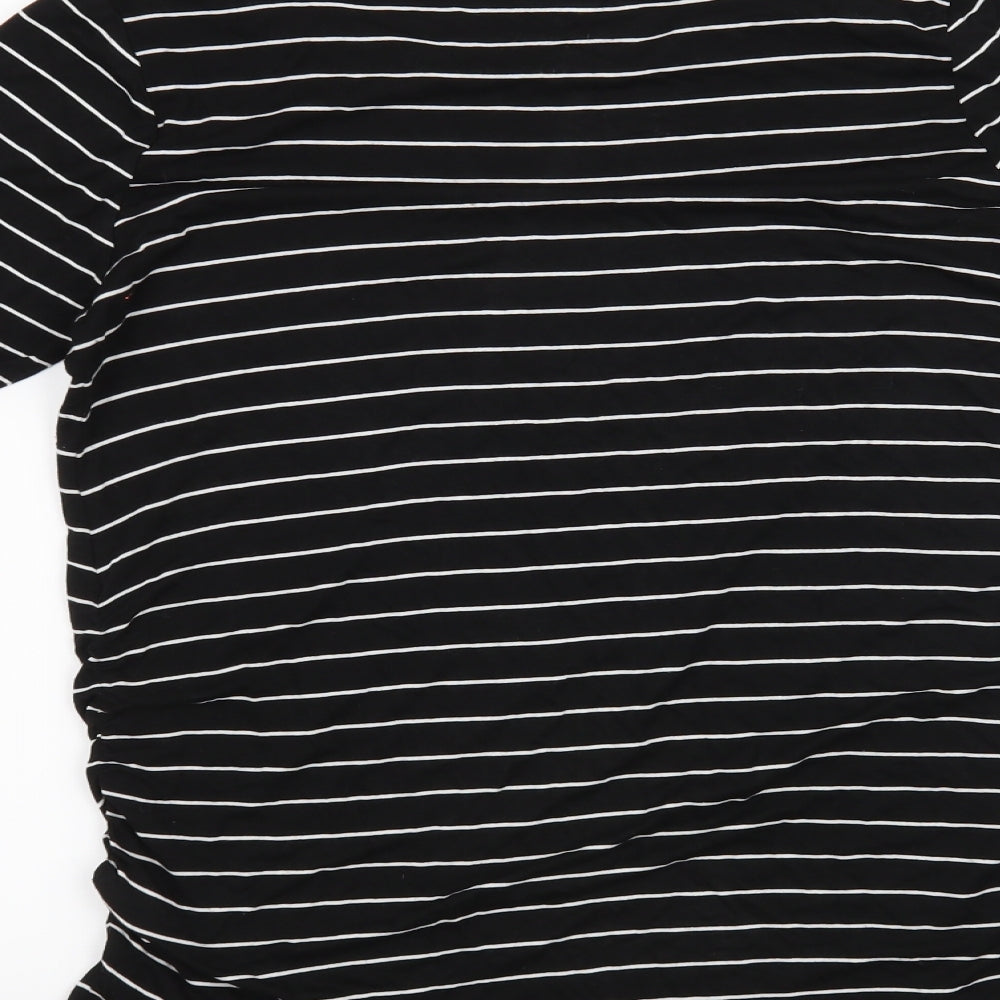 Blooming Marvellous Womens Black Striped  Basic T-Shirt Size M