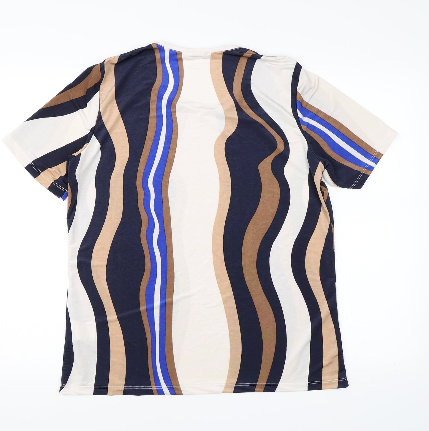 Damart Womens Brown Striped  Basic T-Shirt Size 14