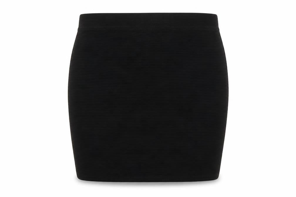 Front view of Select women’s black mini skirt, size UK 6