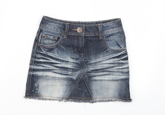 NEXT Girls Blue  Denim A-Line Skirt Size 7 Years