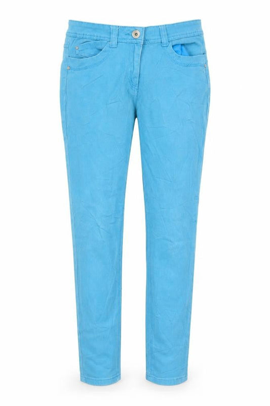 Front view of George women’s blue denim straight jeans, size UK 10, 28-inch leg