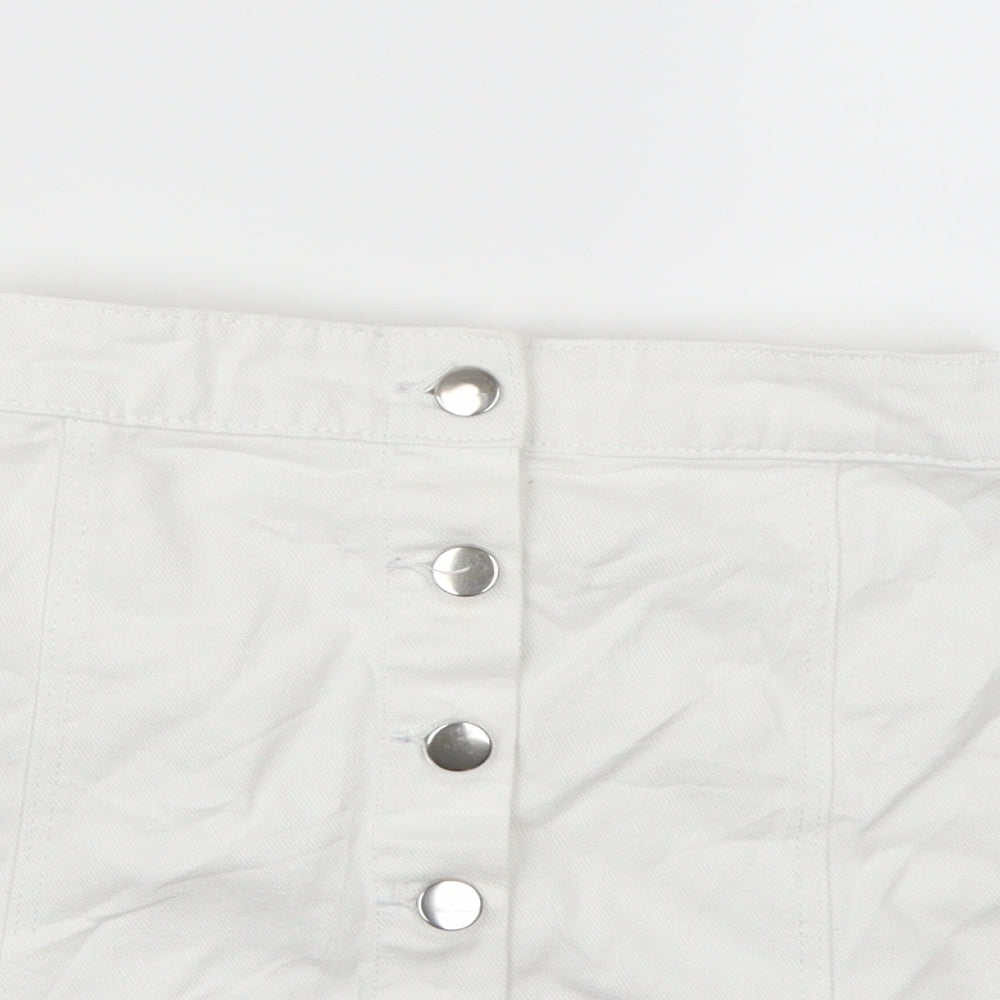 Divided by H&M Womens White  Denim A-Line Skirt Size 6