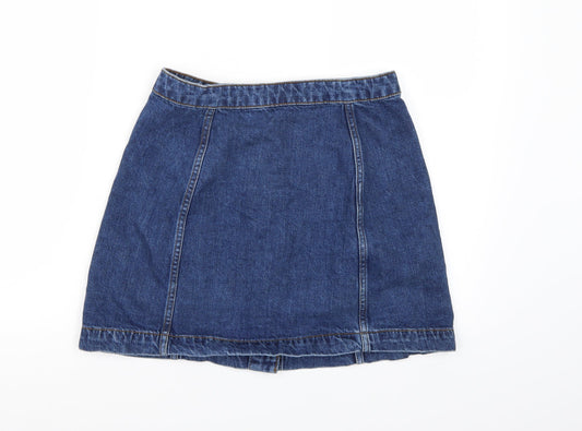 Topshop Womens Blue  Denim A-Line Skirt