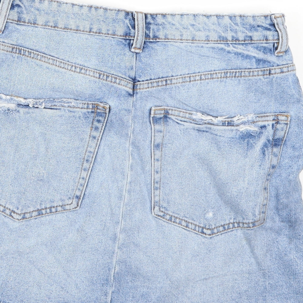 Preworn Womens Blue  Denim A-Line Skirt