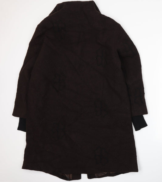 EVELIN BRANDT Womens Brown   Overcoat Coat Size 10