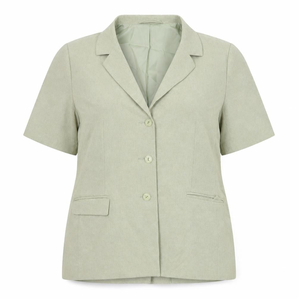 Front view of Berkertex women’s green jacket suit jacket, size UK 18