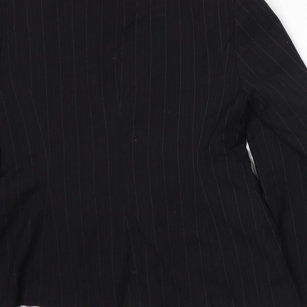 Marks and Spencer Womens Black Pinstripe  Jacket Suit Jacket Size 12