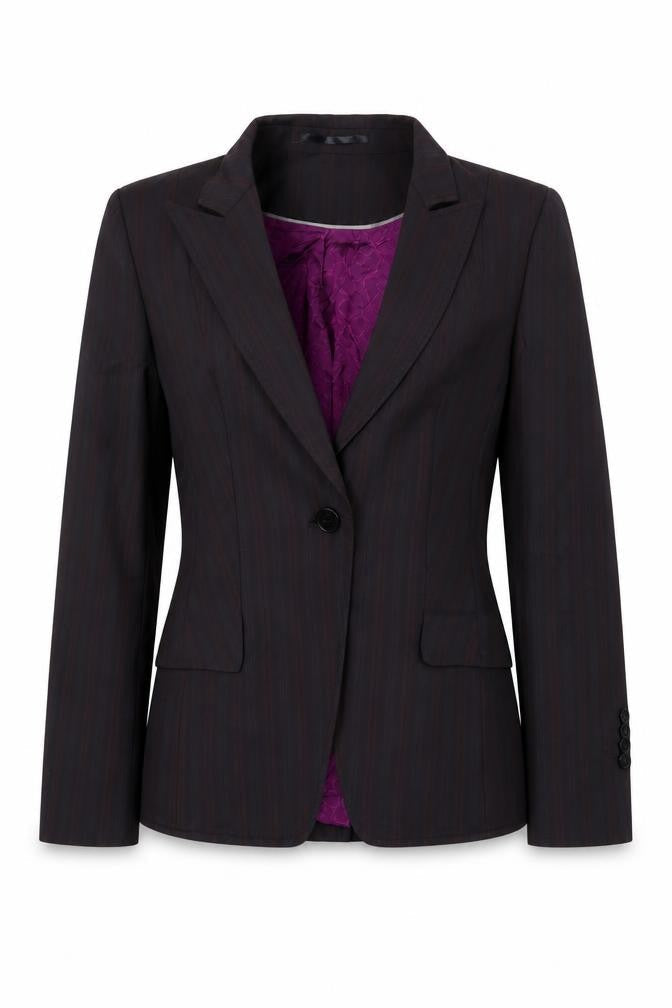 Front view of Autograph women’s purple jacket suit jacket, size UK 10