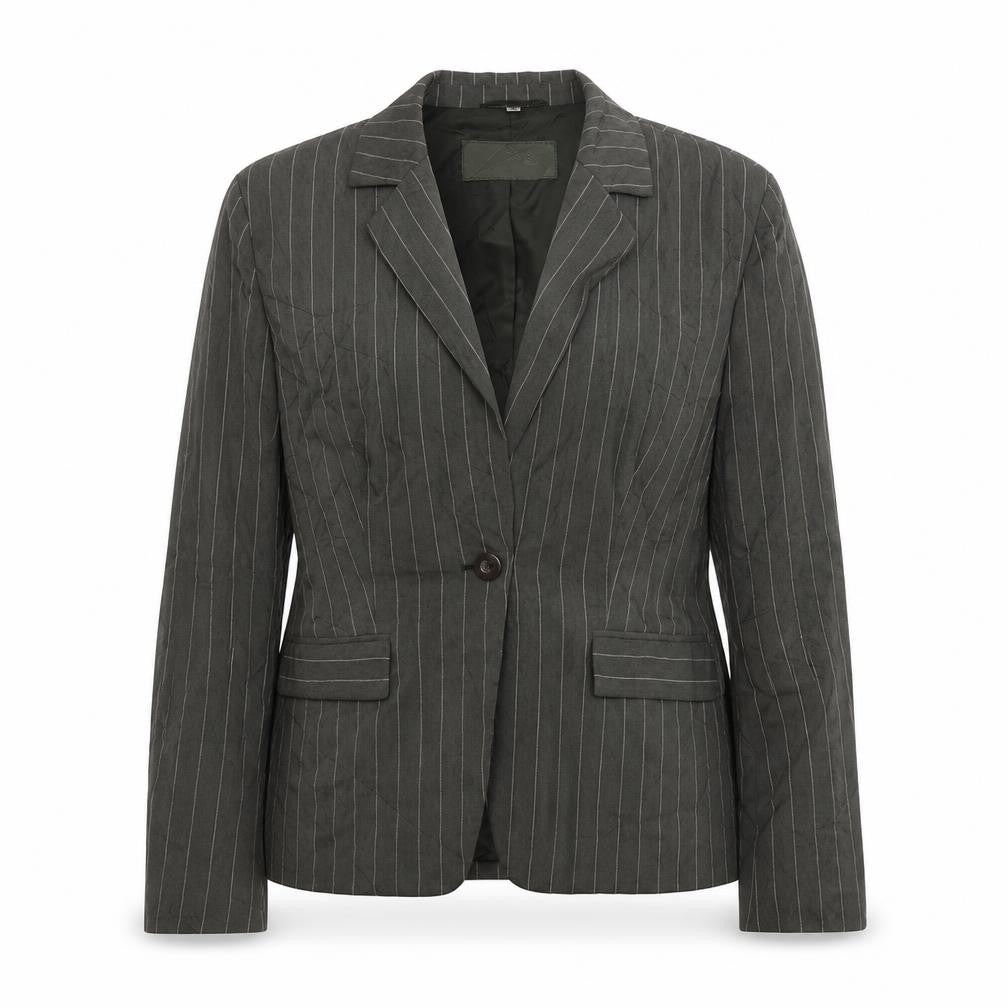 Front view of La Strada women’s green jacket suit jacket, size UK 12