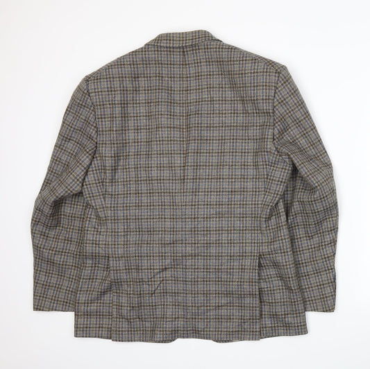 Varteks Mens Beige Plaid  Jacket Suit Jacket Size L