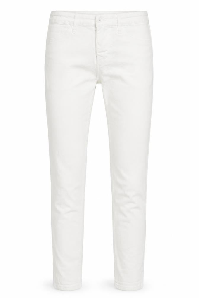 Front view of H&M women’s white skinny jeans, size UK 6, 28-inch leg