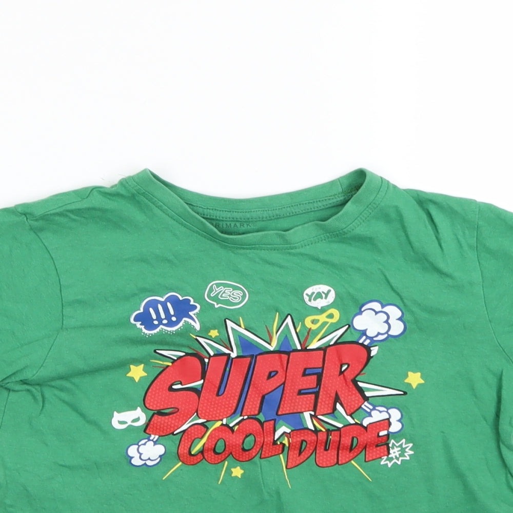 Primark Boys Green   Basic T-Shirt Size 7-8 Years