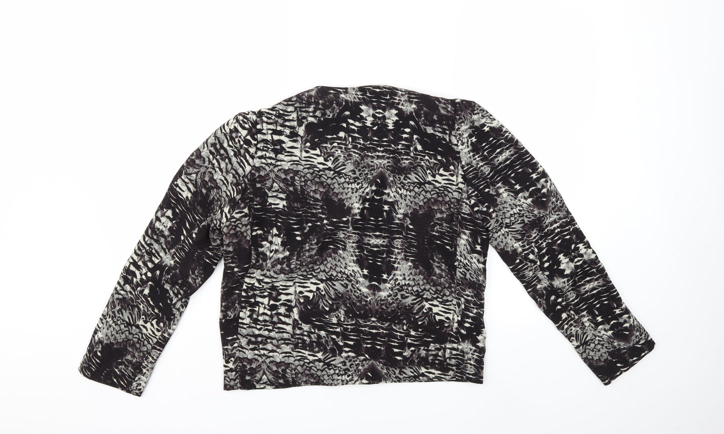 Topshop Womens Black Animal Print  Jacket  Size 8