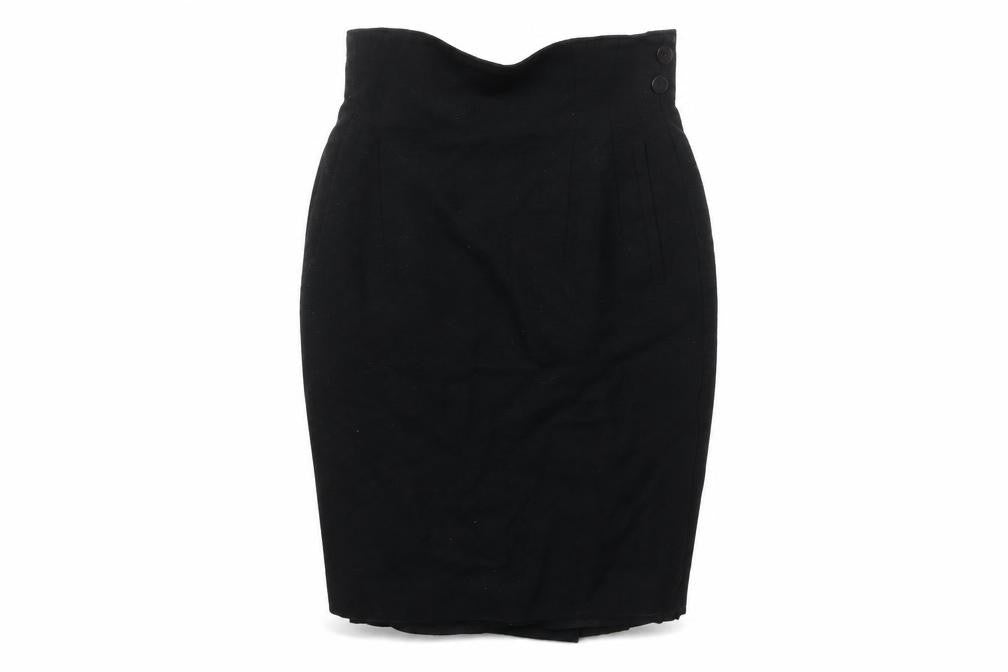 Front view of SENSE women’s black straight & pencil skirt, size UK 26, in