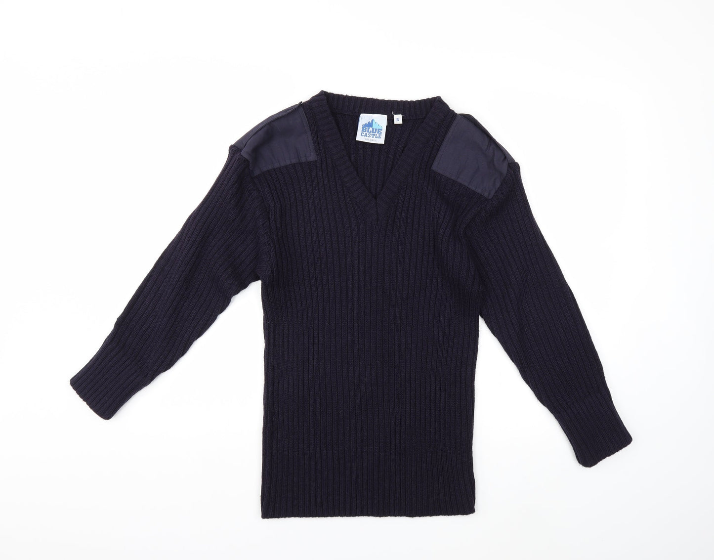 Blue Castle Womens Blue  Knit Pullover Jumper Size S