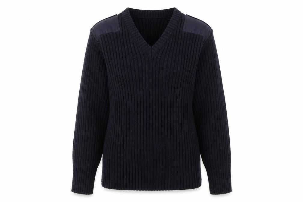 Front view of Blue Castle women’s blue knit jumper, size S