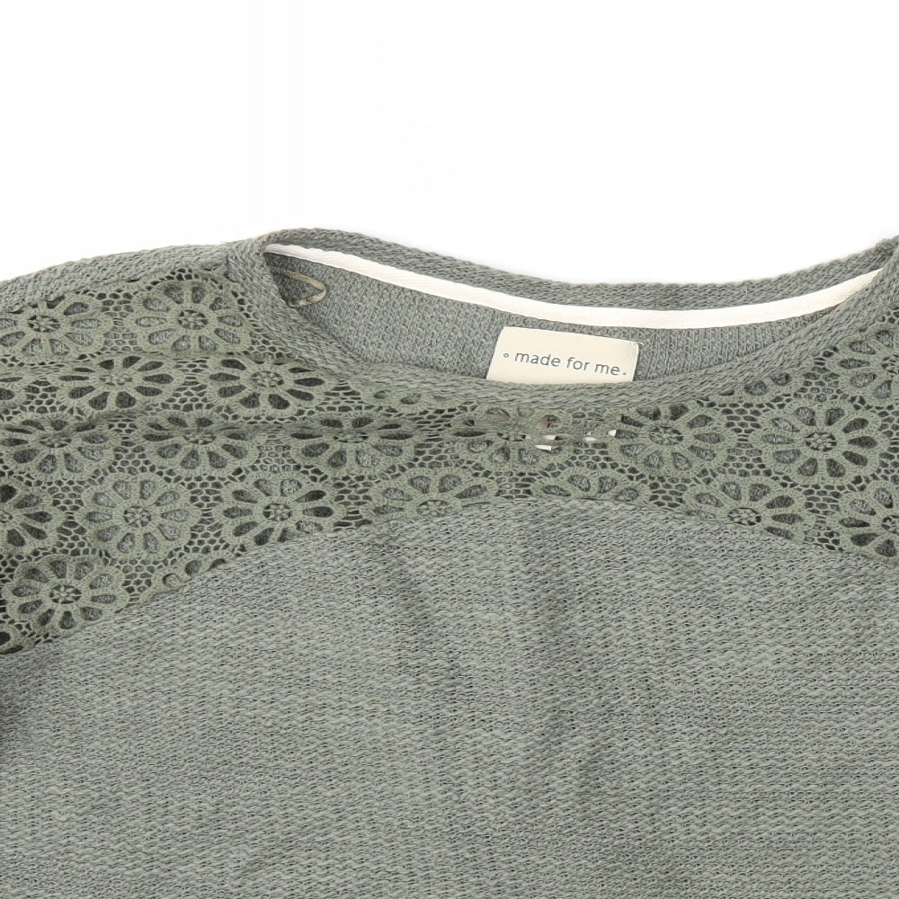 Made for me  Womens Green  Knit Pullover Jumper Size 16