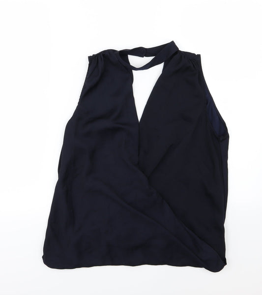 New Look Womens Blue  Chiffon Basic Blouse Size 12