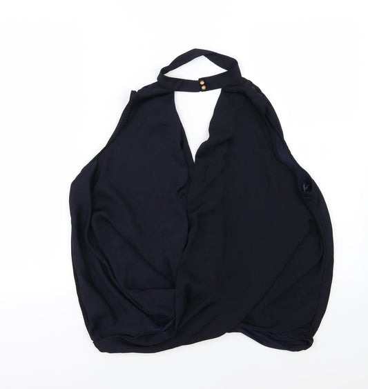 New Look Womens Blue  Chiffon Basic Blouse Size 12