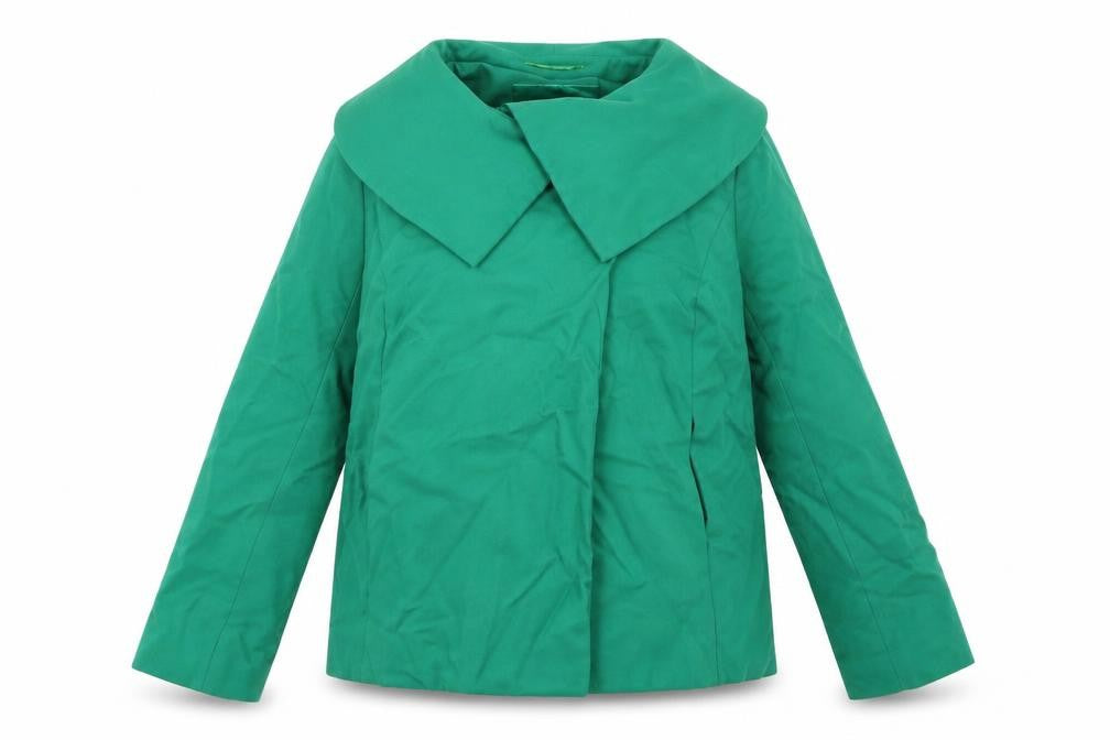 Front view of Per Una women’s green jacket, size UK 12
