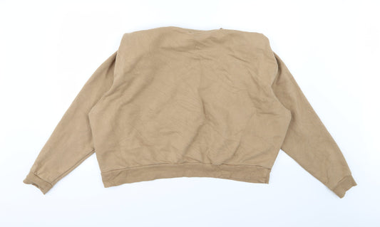 H&M Womens Brown  Jersey Pullover Sweatshirt Size XL  - Padded Shoulders