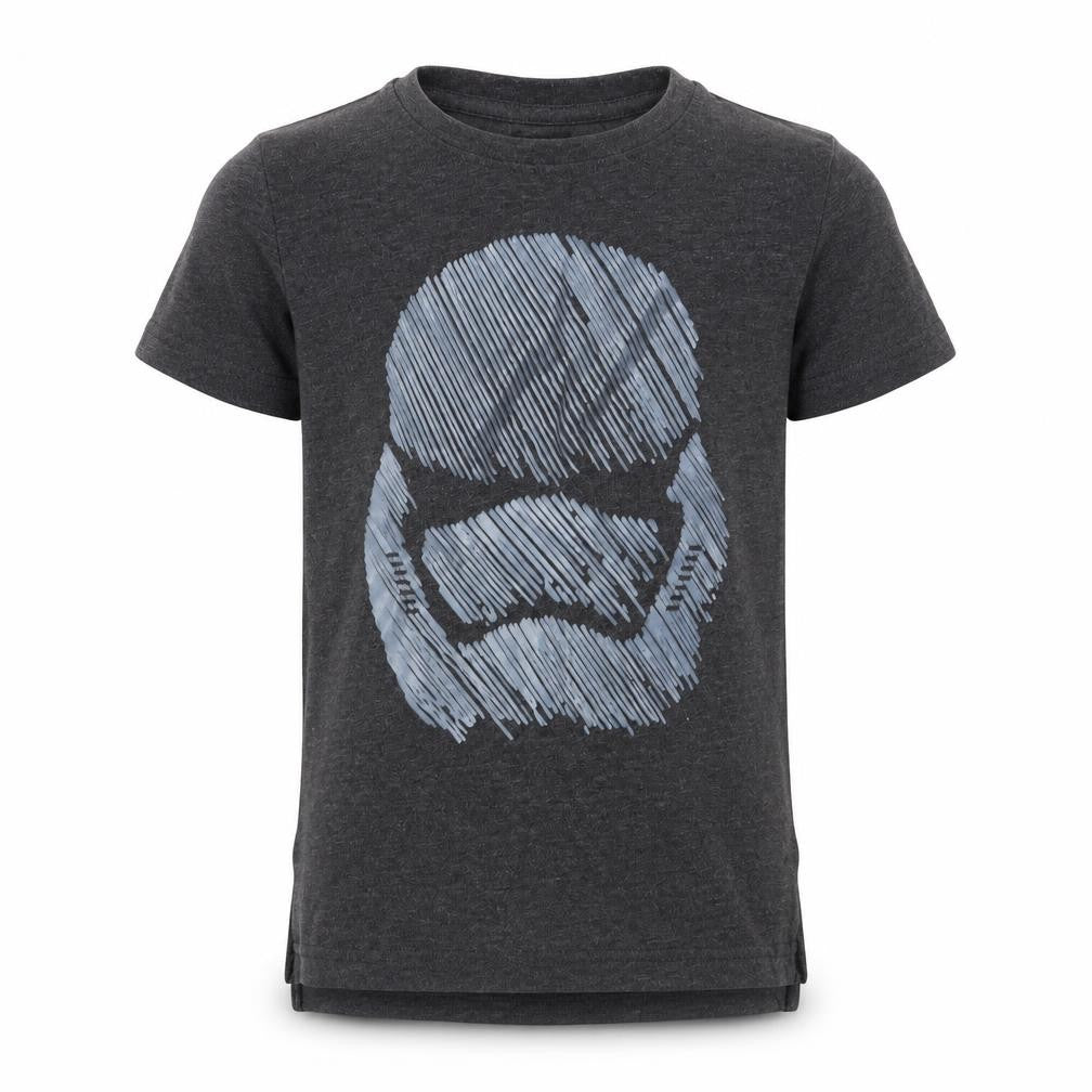 Front view of Next boys’ grey jersey basic t-shirt, size 5, years - storm trooper