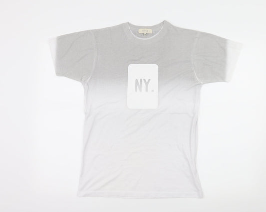 River Island Womens White Geometric Jersey Basic T-Shirt Size XS  - NY