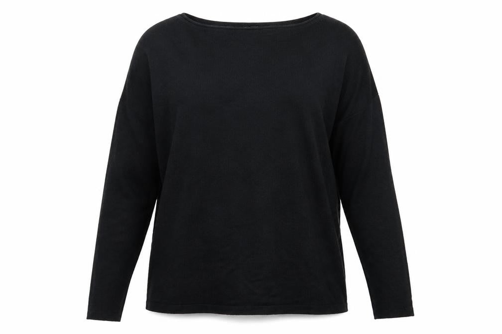 Front view of Finery women’s black knit jumper, size L