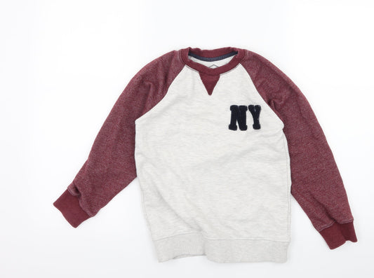 Matalan Boys Grey Colourblock Jersey Pullover Sweatshirt Size 9 Years  - NY