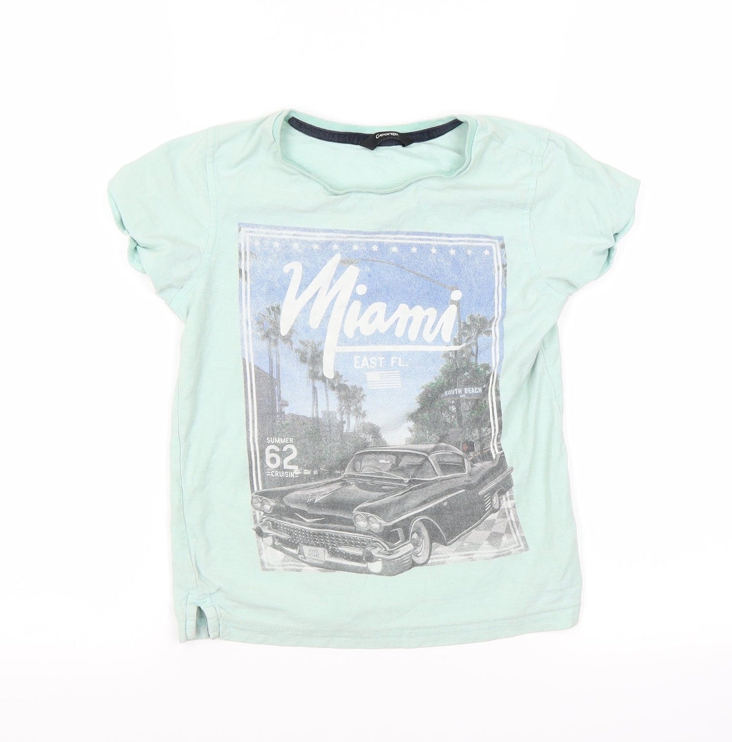 George Boys Green   Basic T-Shirt Size 7-8 Years  - miami