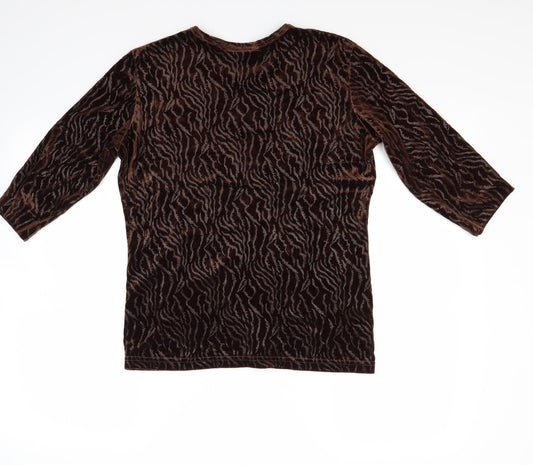Ness Womens Brown   Basic T-Shirt Size L