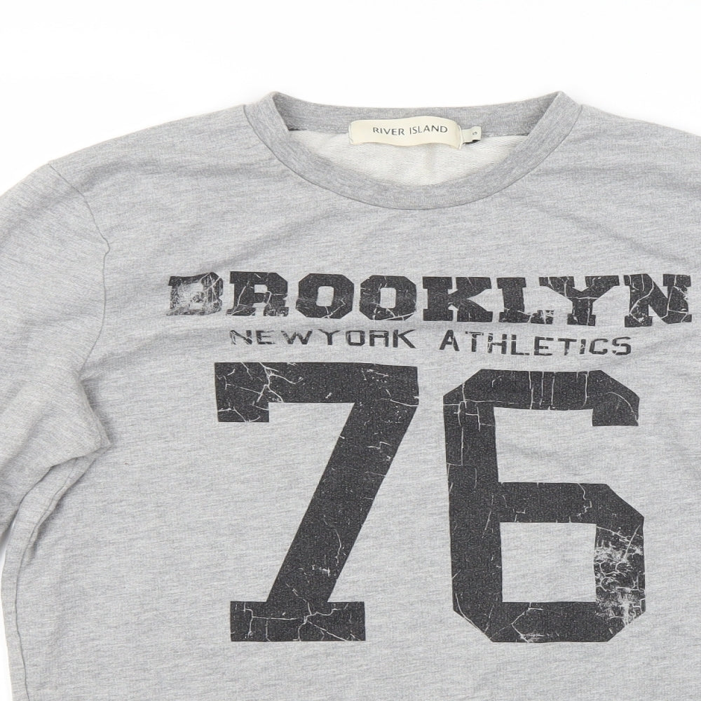 River Island Mens Grey   Pullover Sweatshirt Size S  - Brooklyn