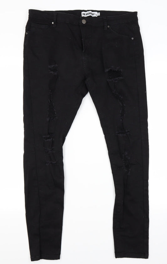 The Rockin Rev Womens Black   Skinny Jeans Size 14 L27 in