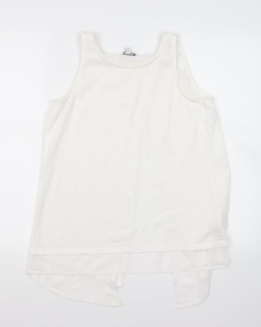 Peacokcs Womens White   Basic Tank Size 8