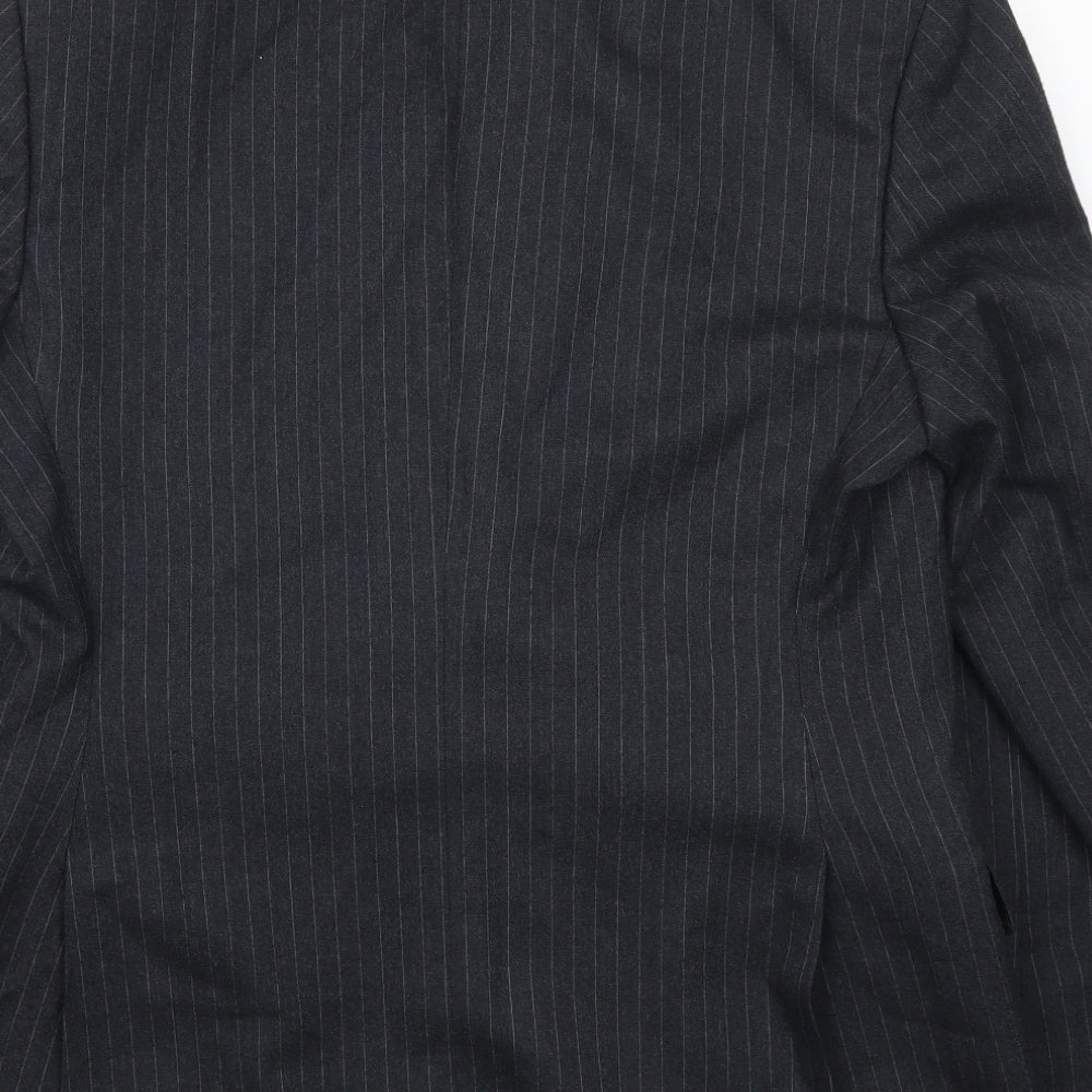 Burton Mens Grey Striped  Jacket Suit Jacket Size 38