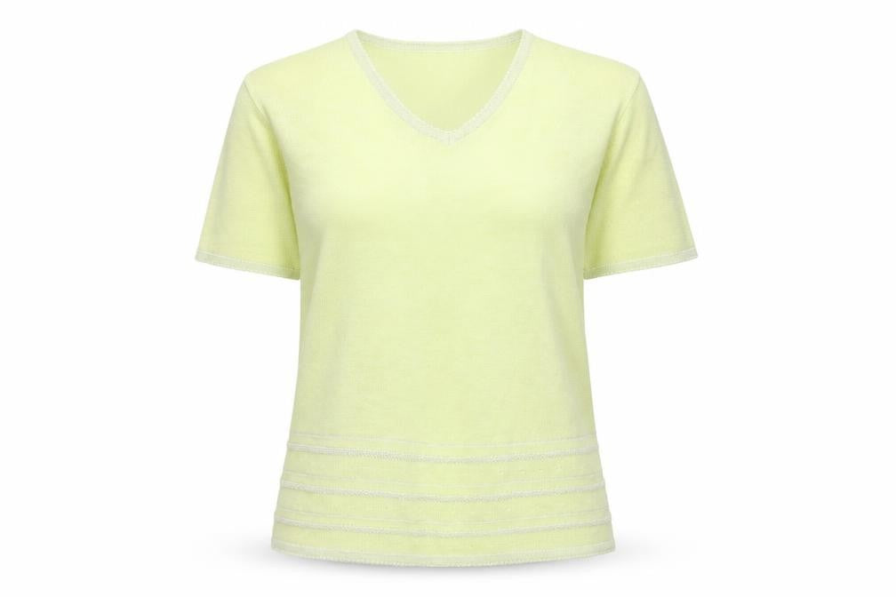 Front view of Xasamia women’s green basic t-shirt, size S