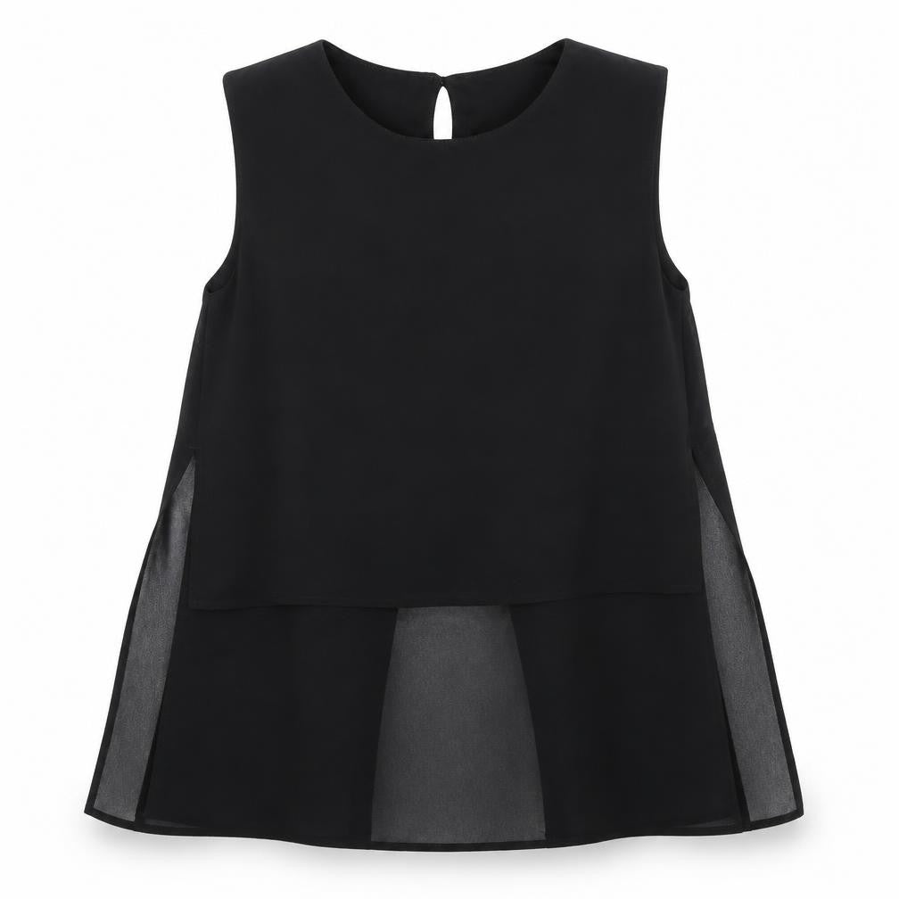 H&M Girls Black   Basic Blouse Size 8-9 Years